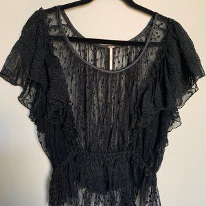 Black Lace Free People Blouse